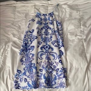 White and blue dress
